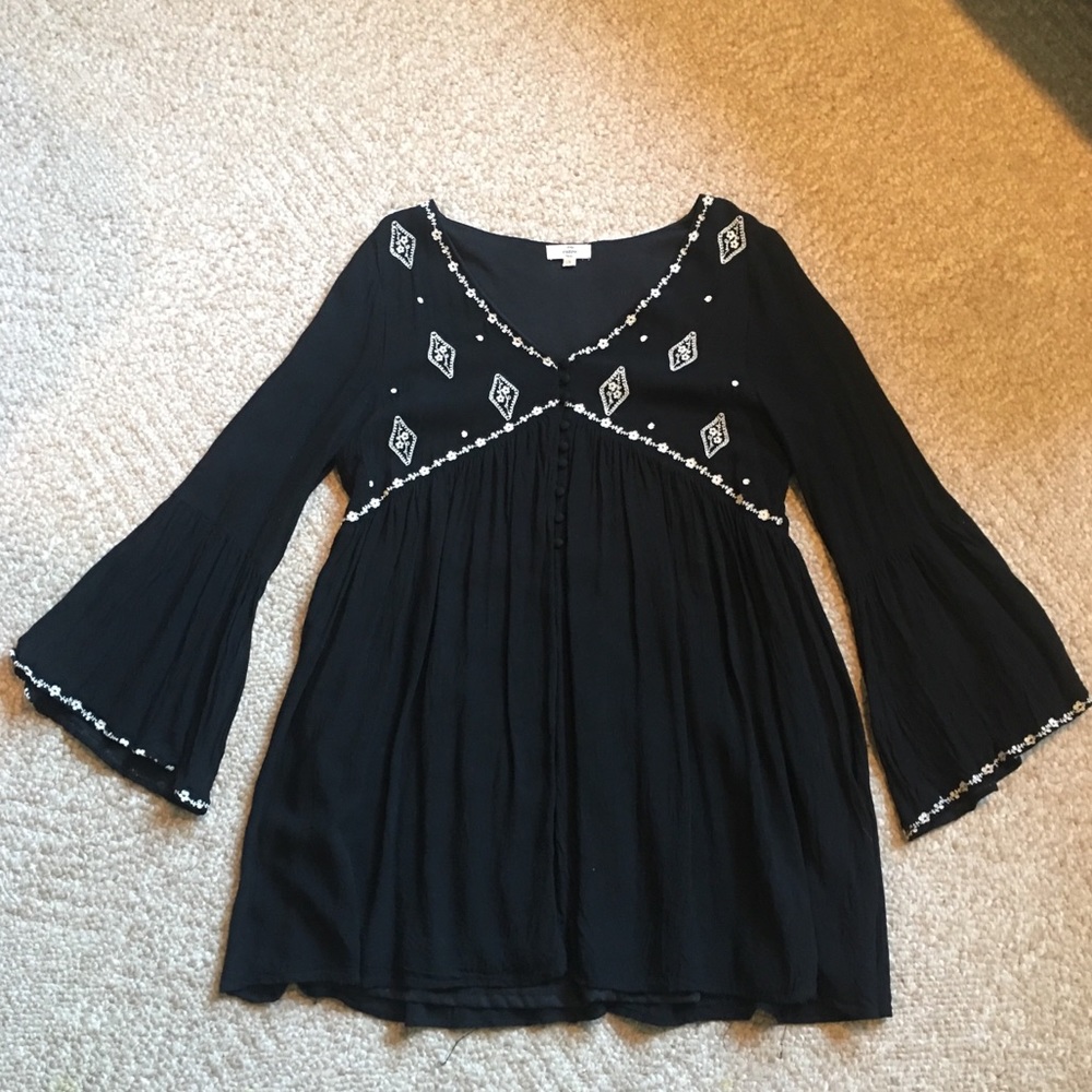 Black boho dress
